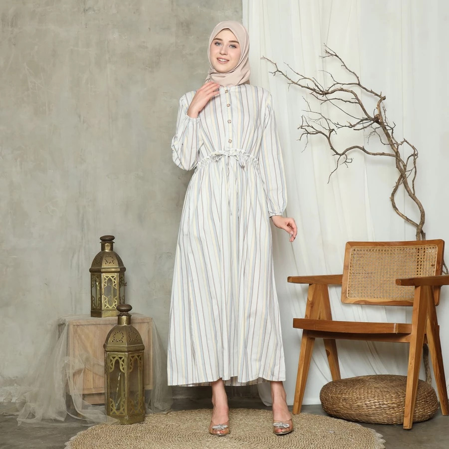 RILLEY - Gamis Dalila | Dress Panjang Muslim Wanita | Gamis Wanita Terbaru Bahan Poplin