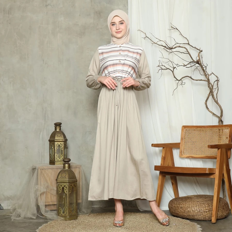 RILLEY - Gamis Zarifah | Dress Panjang Muslim Wanita | Gamis Wanita Terbaru Bahan Rayonn Twill